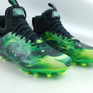 Under Armour Spotlight Lux MC LE Football Cleats Green Skull Men's size 10 NEW
